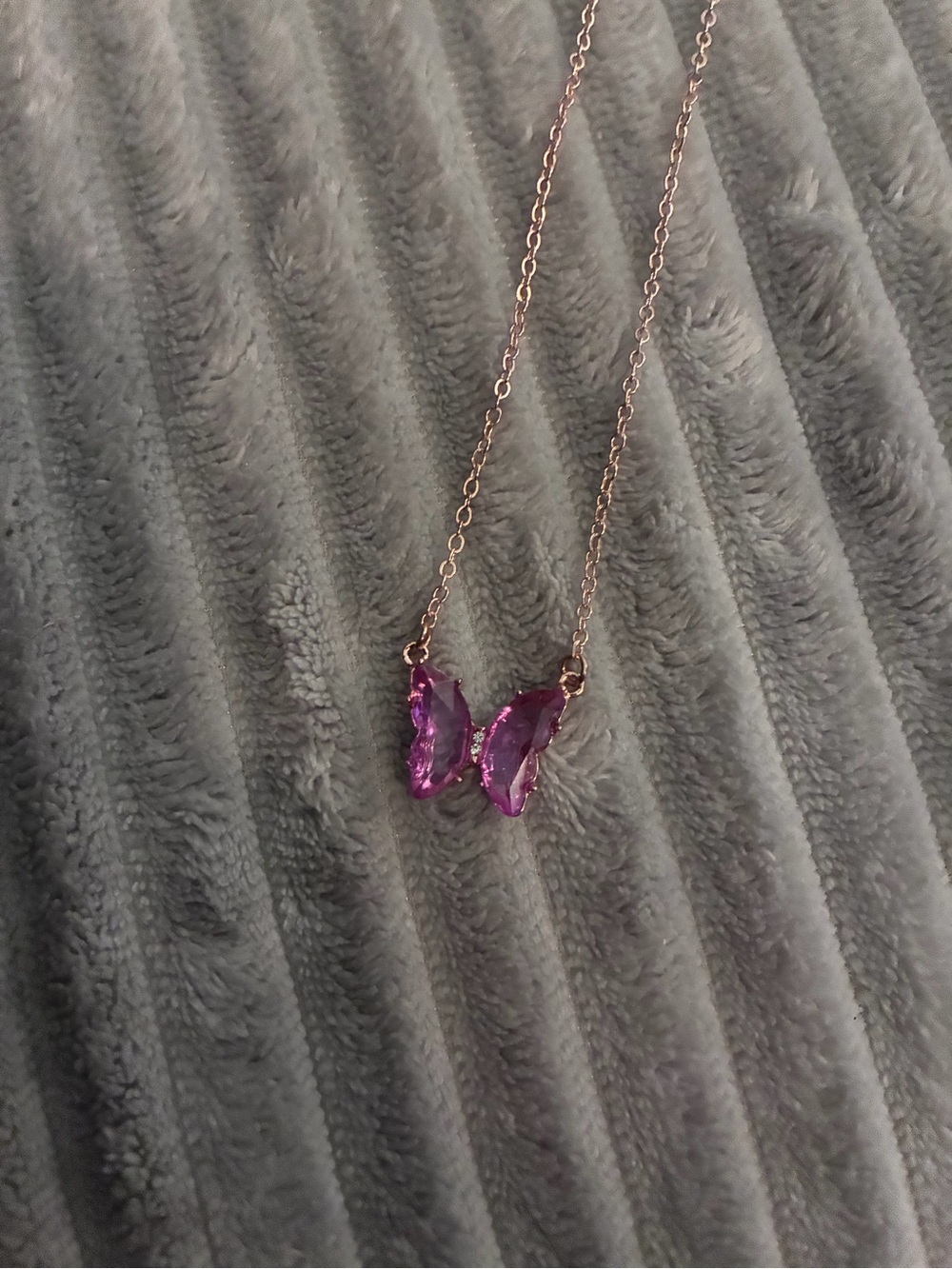 Handmade Necklace Purple Butterfly